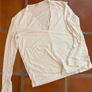 LESET White Dylan V Neck Top Size XS
